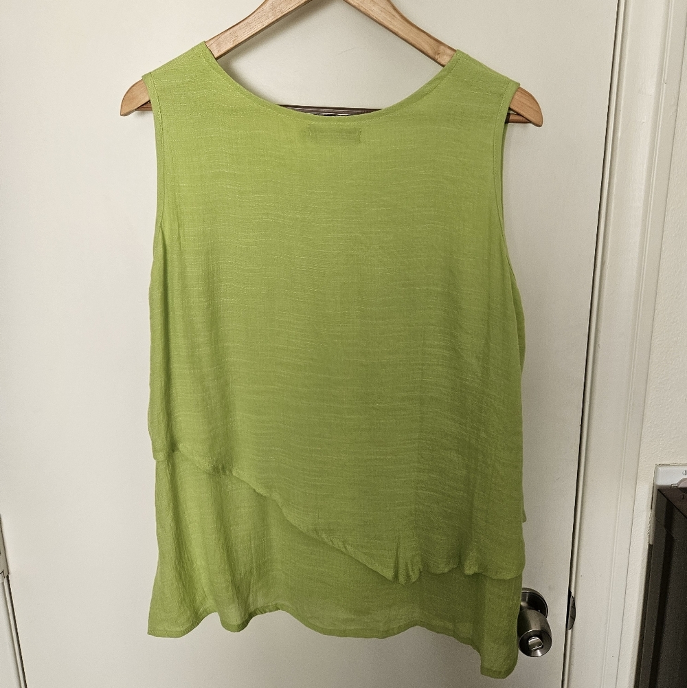 Gaya Lime Green Flowy Blouse Xl View 3